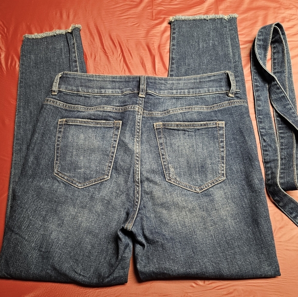 Soho High Waist Boyfriend Ankle/Crop w/Matching Belt sz6 w/Stretch E.U.C - Picture 3 of 8